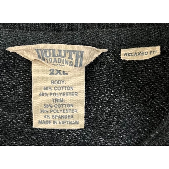 Duluth Trading Henley Sweater Sweatshirt Mens 2XL Black Long Sleeve Side Pockets - Picture 4 of 7